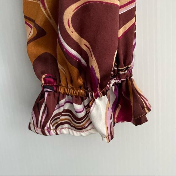 O.L.M. Cropped long sleeve zipper from top retro pattern size extra large - Picture 3 of 6